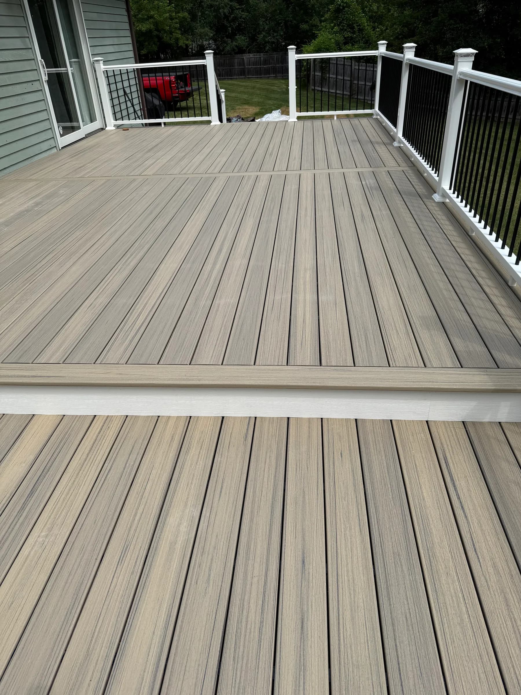 Close-up of composite deck board pattern