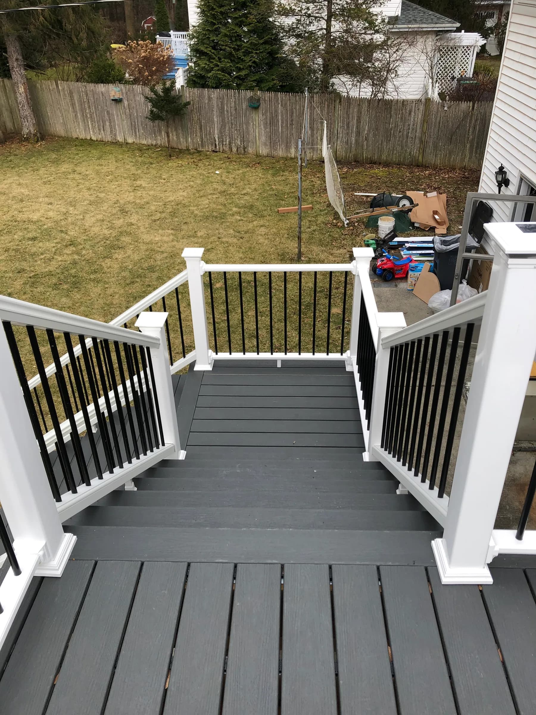 Similar gray deck wide angle view